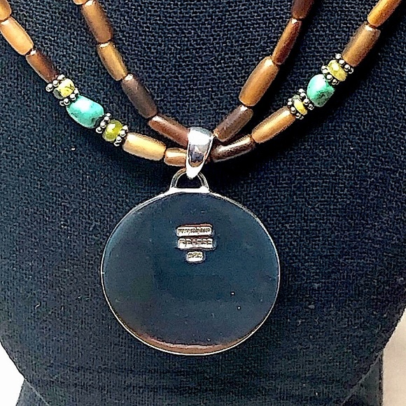 BARSE Turquoise Pendant on Multi-Strand Necklace with Sterling Silver Accents - Picture 8 of 17